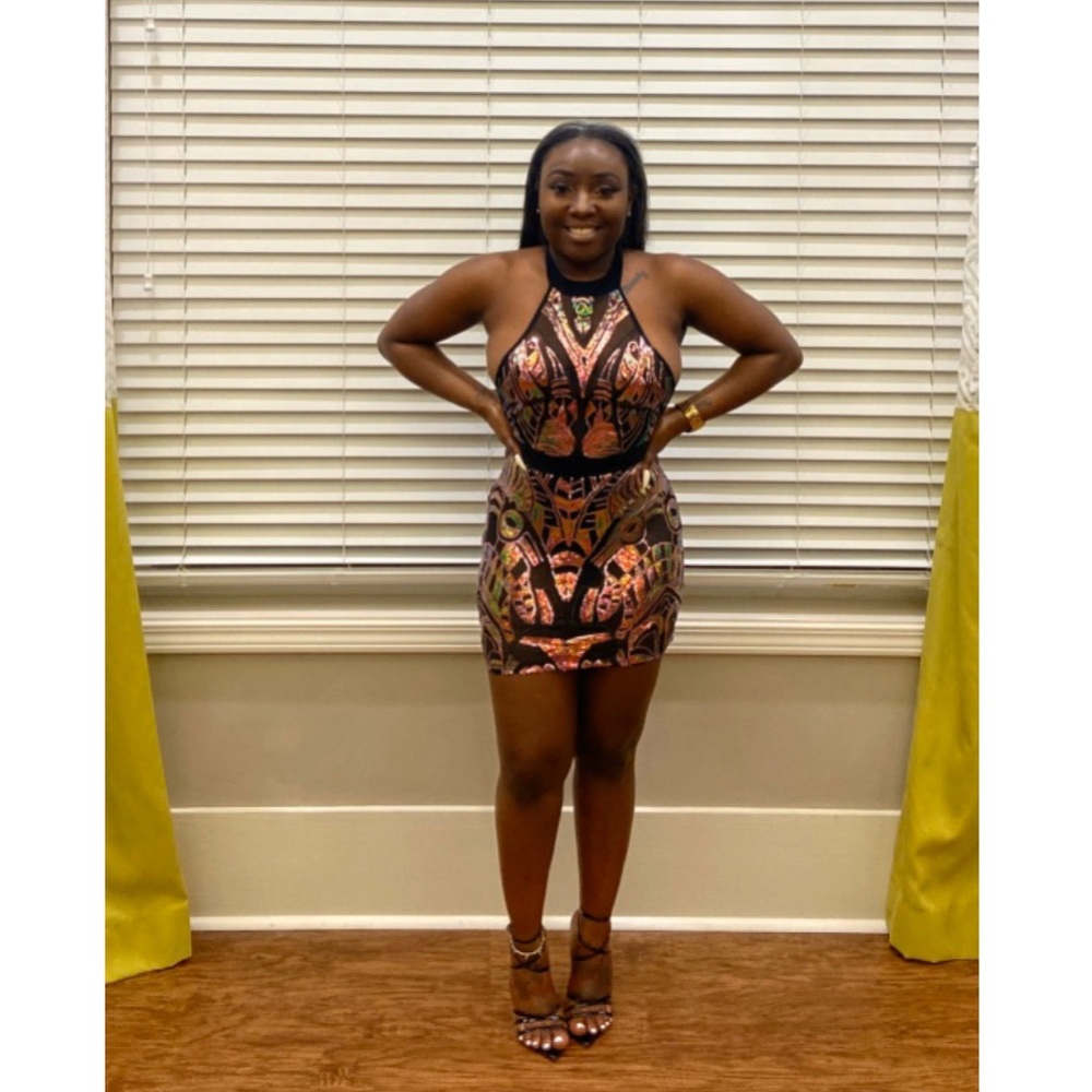 Sheer sequin dress